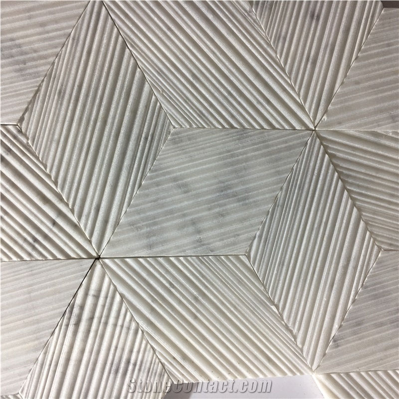 Marble Bathroom Wall Mosaic Tile Carrara Hexagon Design Face