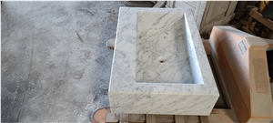 marble bathroom wash basin arabescato rectangle vessel sink