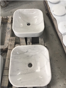 marble bathroom wash basin statuario venato square sink