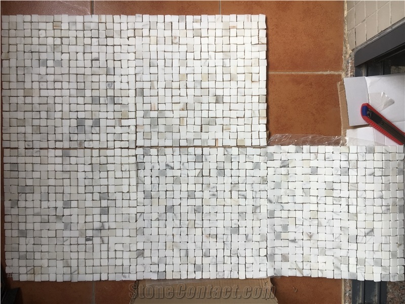 Marble Calacatta Kitchen Floor Design Pattern Mosaic Tile 