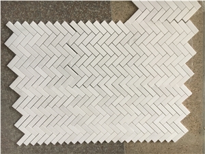 Marble Kitchen Backsplash Mosaic Tile Thassos Herringbone