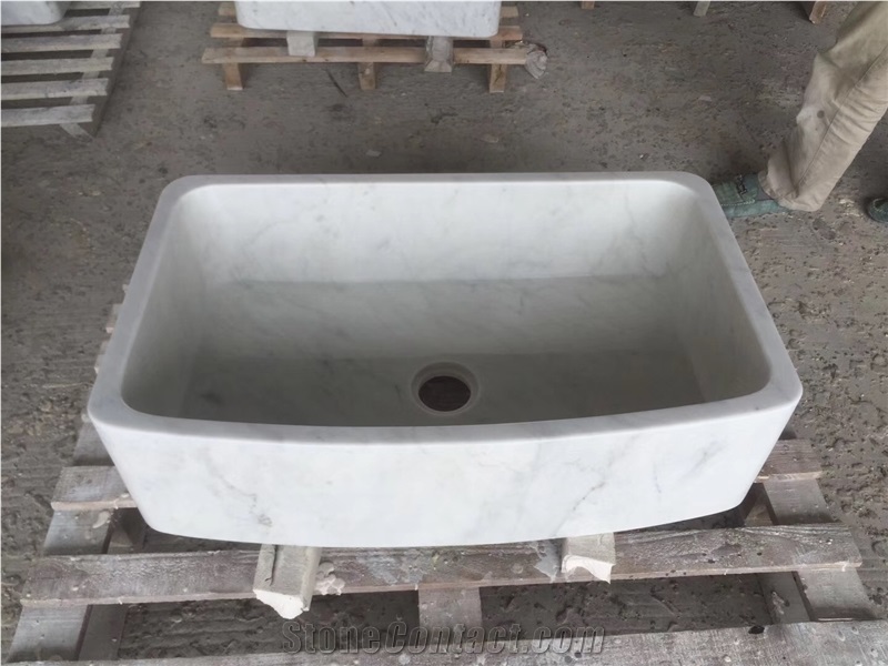 marble kitchen wash basin carrara bathroom rectangle sink
