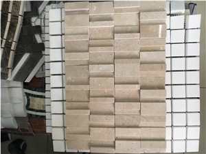 Marble Mosaic Bathroom Wall Tile Crema Marfil Brick Mosaic