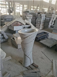 marble pedestal wash basin carrara bathroom oval basin sink