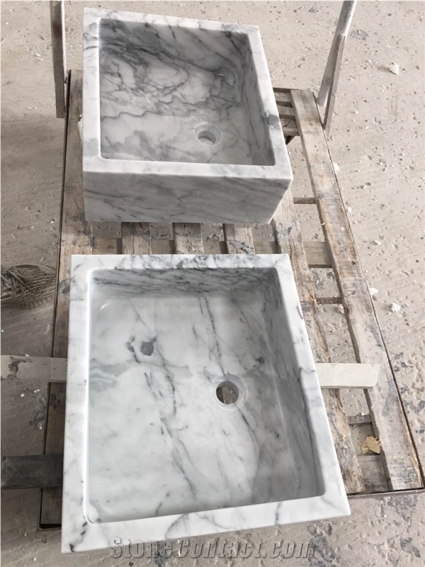 marble stone bathroom wash basin carrara square kitchen sink