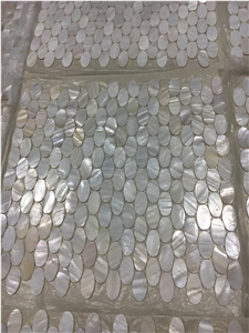 Mother Of Pearl Shell Backsplash Oval Mosaic Design Tile