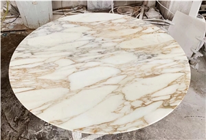 round marble table top calacatta gold restaurant work top