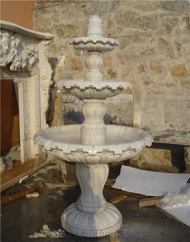 sculptured limestone wall water features fountain bird bath