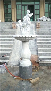 Sculptured Marble Angles Water Fountain Stone Garden Feature