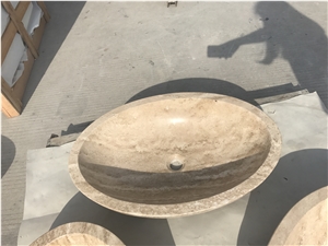 travertine drop-in bathroom wash basin stone farmhouse sink