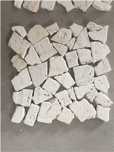 Tumbled Travertino Pebble Bath Wall Mosaic Design Tile Floor