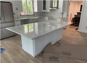 Exotic White Quartzite Kitchen Countertop