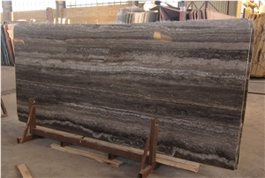 Silver Travertine Slabs Tiles, Iran Grey Travertine
