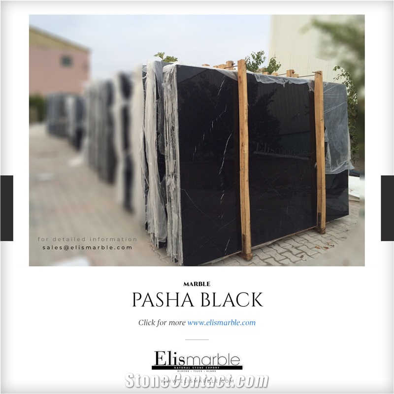 Pasha Black Marble Slabs