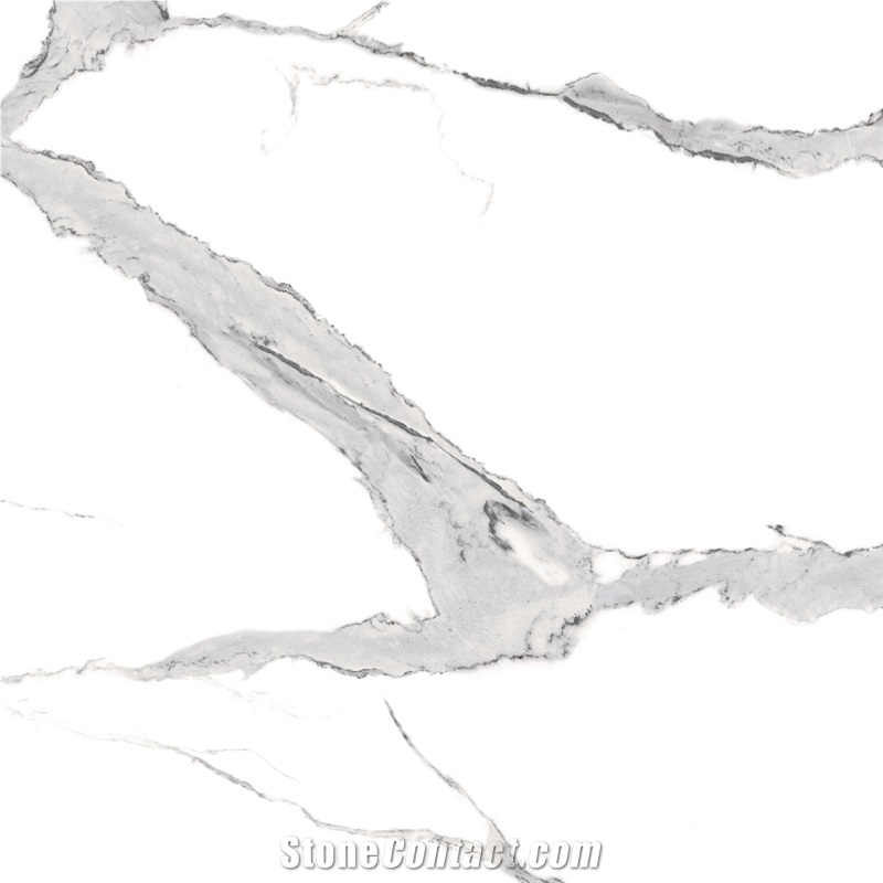 Carrara White Marble Look Sintered Slab 5-JH241215 From China ...