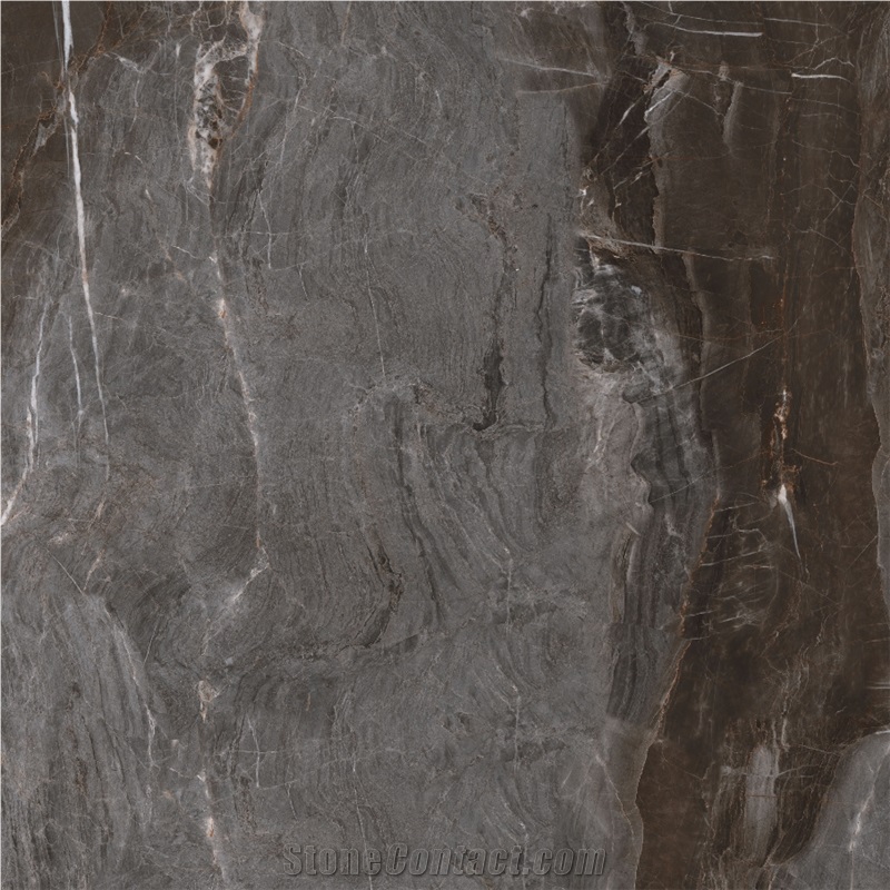 Dark Geographical Stone Polished Sintered Slab 5-JH241221