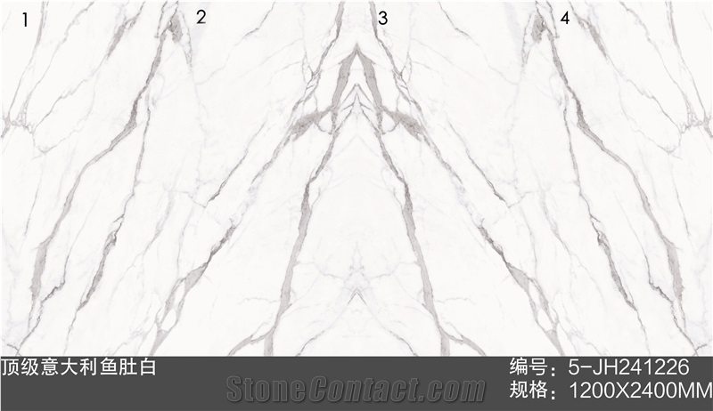 Premium Calacatta Marble Look Sintered Slab 5-JH241226