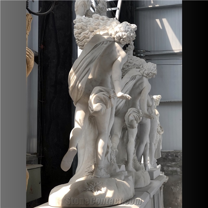 Apollo And Daphne White Marble Carving Sculpture