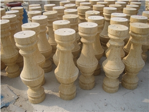 Beige marble balustrade