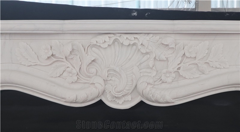 French style carving fireplace mental 004