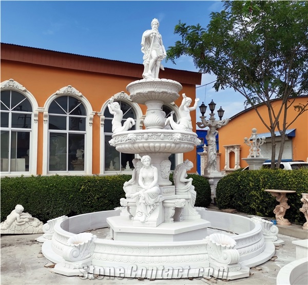 Large marble carving sculptured fountain 012