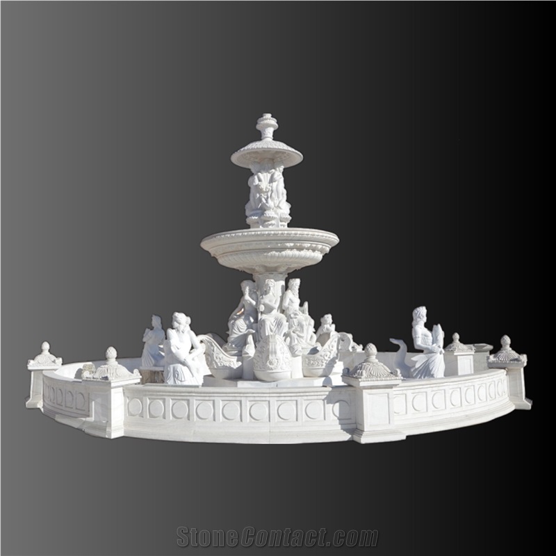 Large sculptured marble fountain 005