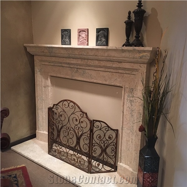 Modern desigh Travertine fireplace 006