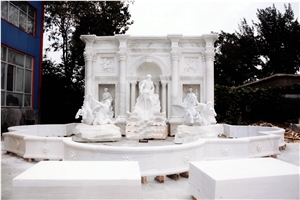 WHITE MARBLE CARVING "FONTANA DI TREVI" Fountain