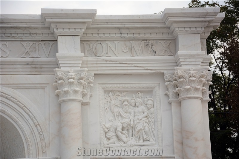 WHITE MARBLE CARVING "FONTANA DI TREVI" Fountain