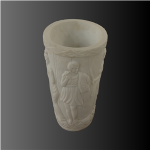 White marble umbrella jar