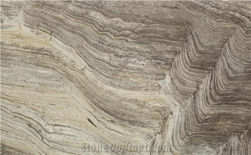 Wavy Silver Travertine Slabs