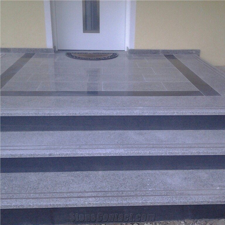 Grey Granite Deck Stair Steps and Risers