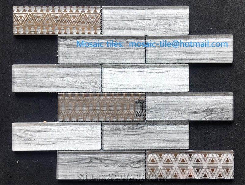 glass and stone mosaic tiles