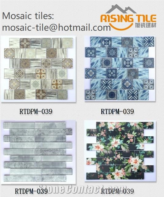 glass and marble mosaic tile