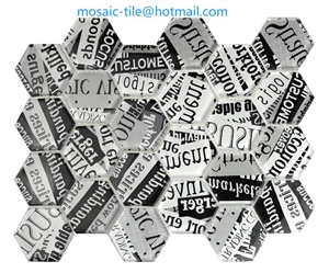 glass and marble stone mosaic tiles