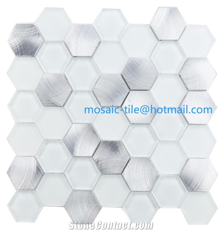glass and marble stone wall mosaic tiles