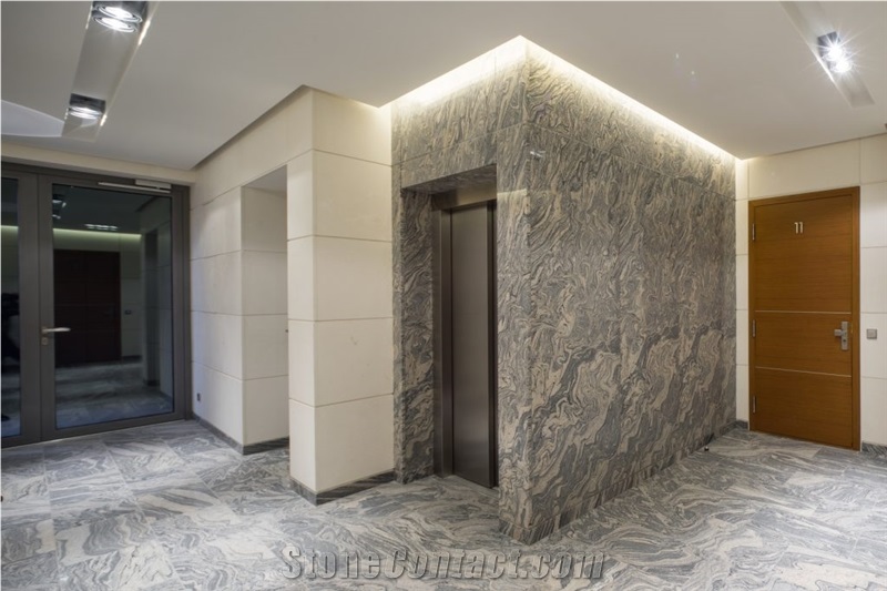 Juparana Grey Granite Wall and Floor Application