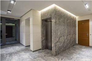 Juparana Grey Granite Wall and Floor Application