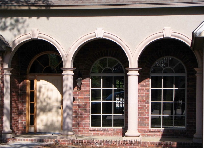 Cast Stone Arched Entry Columns