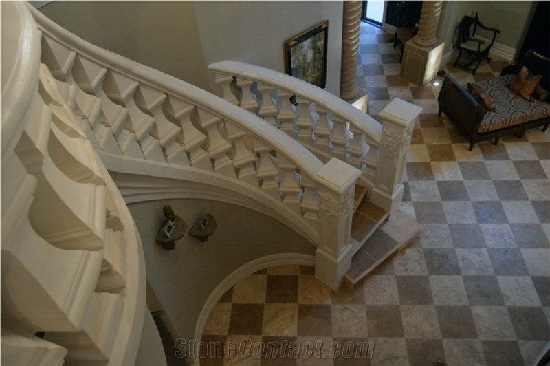 Cast Stone Helical Stair Balustrades and Hand Rails