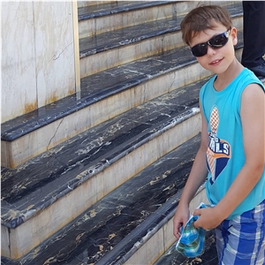 Nero Portoro Extra Marble Stair Steps
