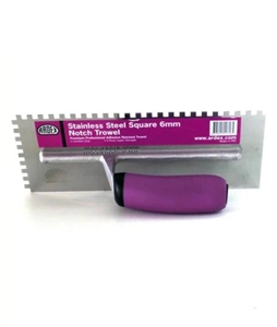 SS Square 6mm Notch Trowel