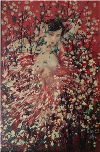 Flowering Shrubs - Stone Powder (Artificial Marble) Painting