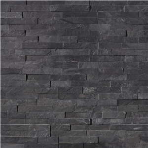 Midnight Black Slate Ledge Stone Walling