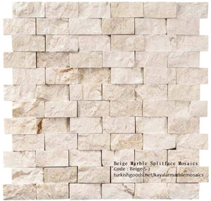 Beige Marble Splitface Stone Mosaics 2-5X5 Cm