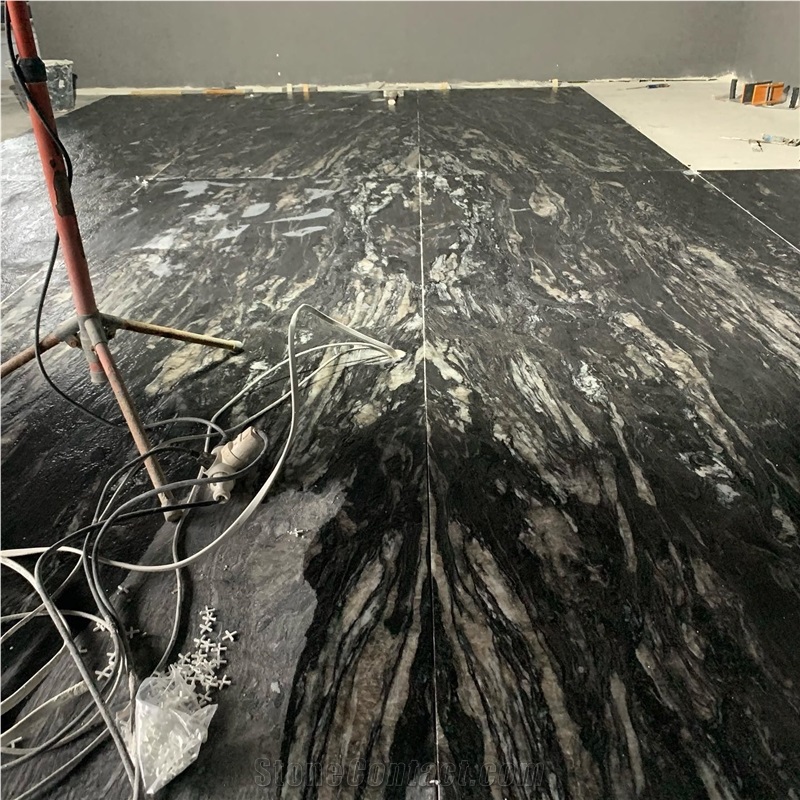 Exotic Black Granite Floor Application