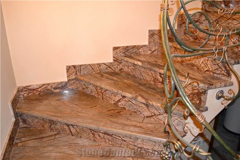 Bidasar Brown Marble Staircase