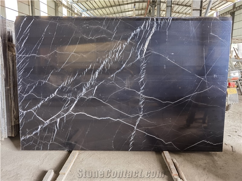 China Nero Marquina Marble Slabs & Tiles Black