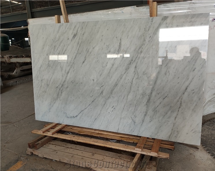 New Polished Bianco Carrara White Marble Slabs & Tiles
