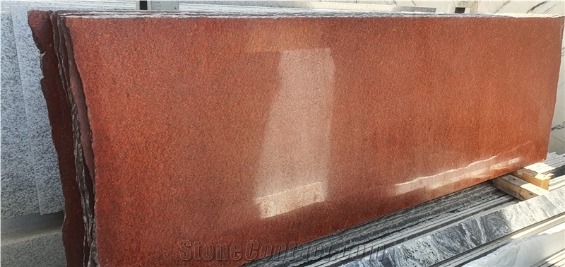 Painted Red Granite Strips & Tiles